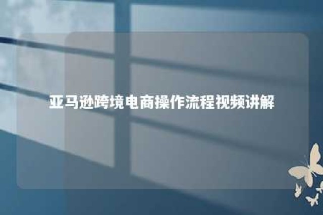 亚马逊跨境电商操作流程视频讲解 亚马逊跨境技巧