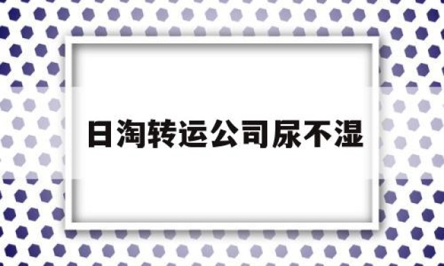 日淘转运公司尿不湿