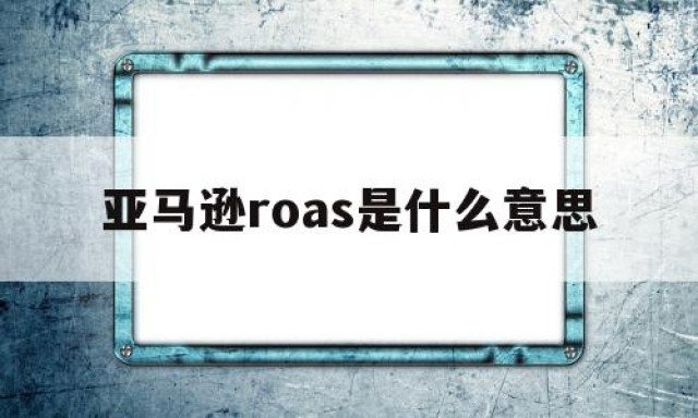 亚马逊roas是什么意思的简单介绍